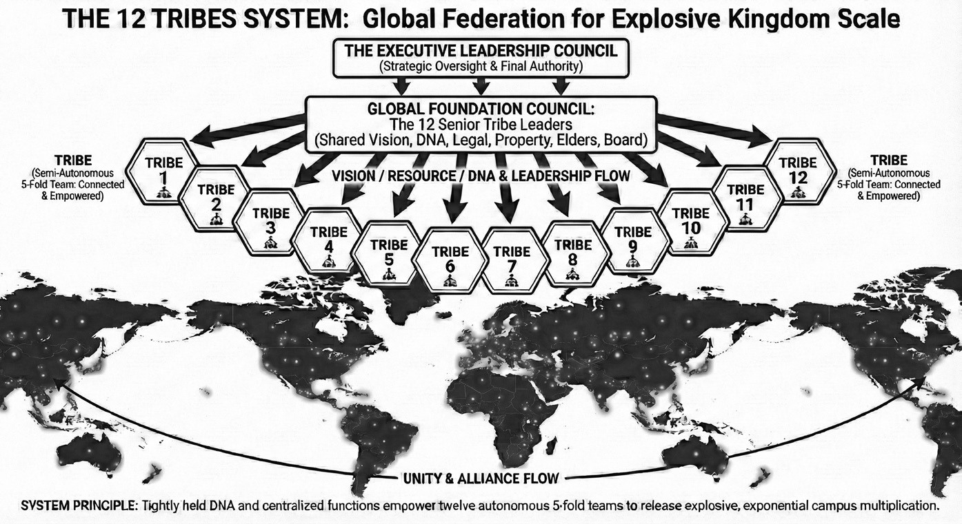 The 12 Tribes System: Global Federation for Explosive Kingdom Scale