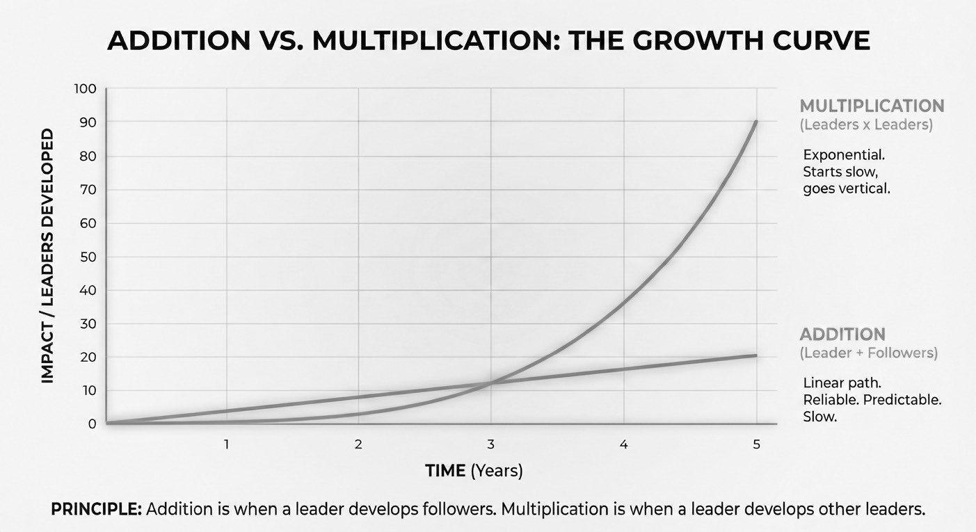 Addition vs. Multiplication: The Growth Curve